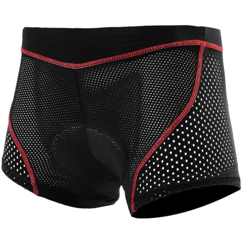 Xtiger X-TIGER Men's Cycling Underwear Shorts 5D Padded Gel,MTB Biking Shorts Pants with Breathable,Adsorbent Design Black Red - Image 2