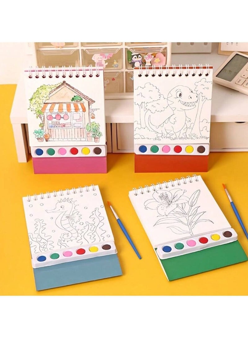 Creative Spiral Stand-Up Watercolor Painting Set – DIY Graffiti Coloring Book with 20 Sheets, Non-Toxic Paints & Brush, Professional Watercolor Art Kit for Sketching, Drawing & Crafts, Perfect for Travel, Holiday Gifts & Art Enthusiasts  - Image 3