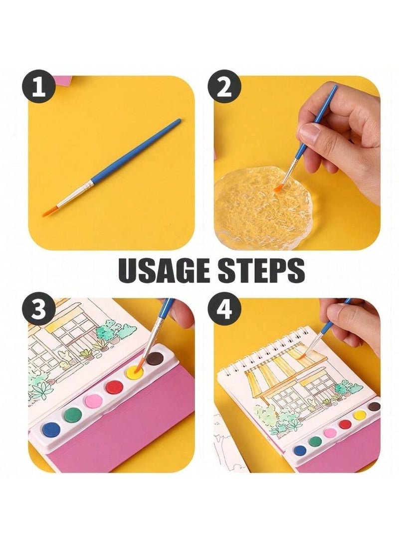 Creative Spiral Stand-Up Watercolor Painting Set – DIY Graffiti Coloring Book with 20 Sheets, Non-Toxic Paints & Brush, Professional Watercolor Art Kit for Sketching, Drawing & Crafts, Perfect for Travel, Holiday Gifts & Art Enthusiasts  - Image 4