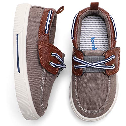 tombik Toddler Shoes Boys Canvas Sneakers Kids Loafers for Walking Fall Brown 10 US Toddler - Image 1