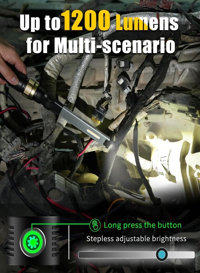 HOTLIGH Rechargeable Work Light - 5000mAh Magnetic Flashlight with 360° Rotate Foldable Design, 1200 Lumens Led Work Light, 3 Lighting Modes Mechanic Light for Car Repairing/Emergency - Image 5