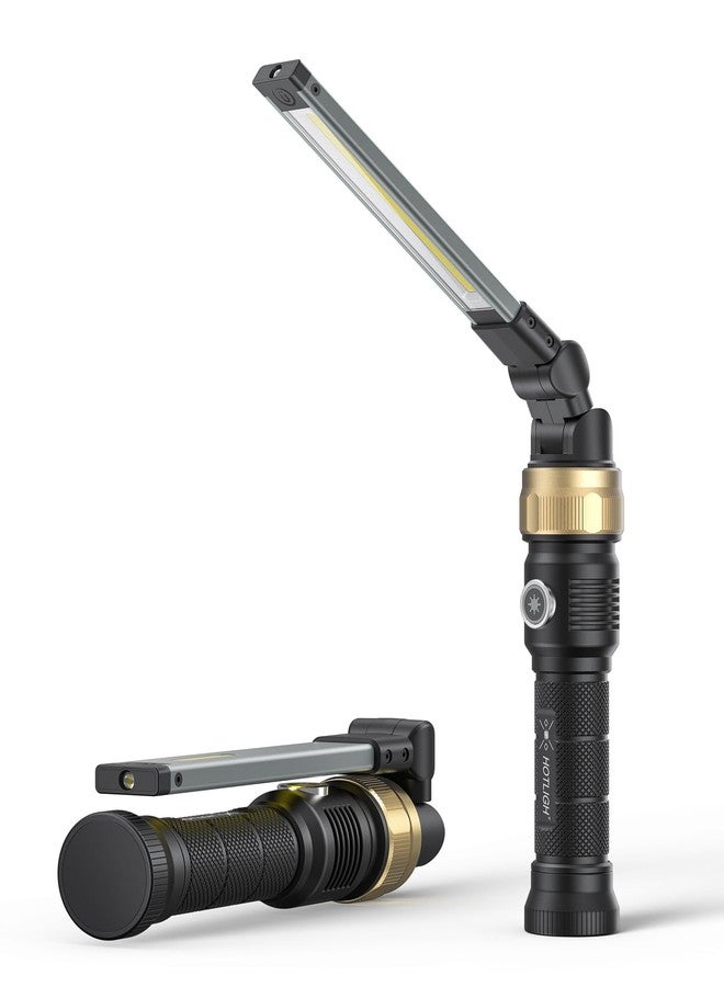 HOTLIGH Rechargeable Work Light - 5000mAh Magnetic Flashlight with 360° Rotate Foldable Design, 1200 Lumens Led Work Light, 3 Lighting Modes Mechanic Light for Car Repairing/Emergency - Image 1