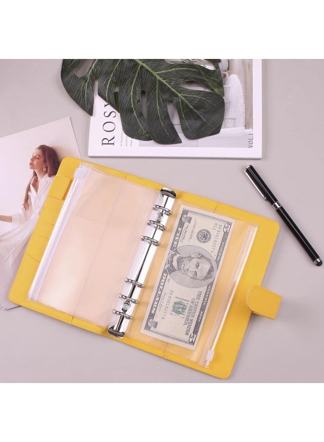 توفير المال ملزم ، تحديات الادخار كتاب مع المظروف النقدية ، 12 قطعة مظروف السحاب A6 ملزم الميزانية ، مخطط الميزانية لإدارة الميزانيات وتوفير المال (الأصفر-7.4IN) - Image 3