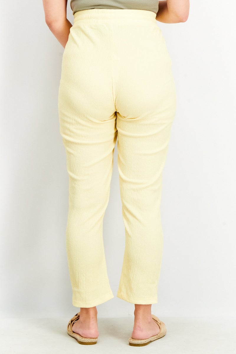 ASOS بنطلون نصفي م textured للحوامل، ليمون - Image 4