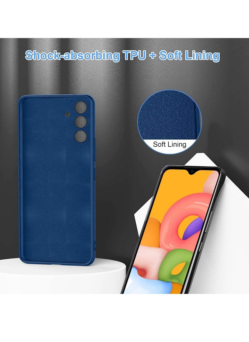 Raxoom Samsung Galaxy A14 Case with 2 Pack Tempered Glass Screen Protector â€“ Shockproof Soft Liquid Silicone Protective Phone Cover Compatible with Galaxy A14 4G/5G (Blue) - Image 3