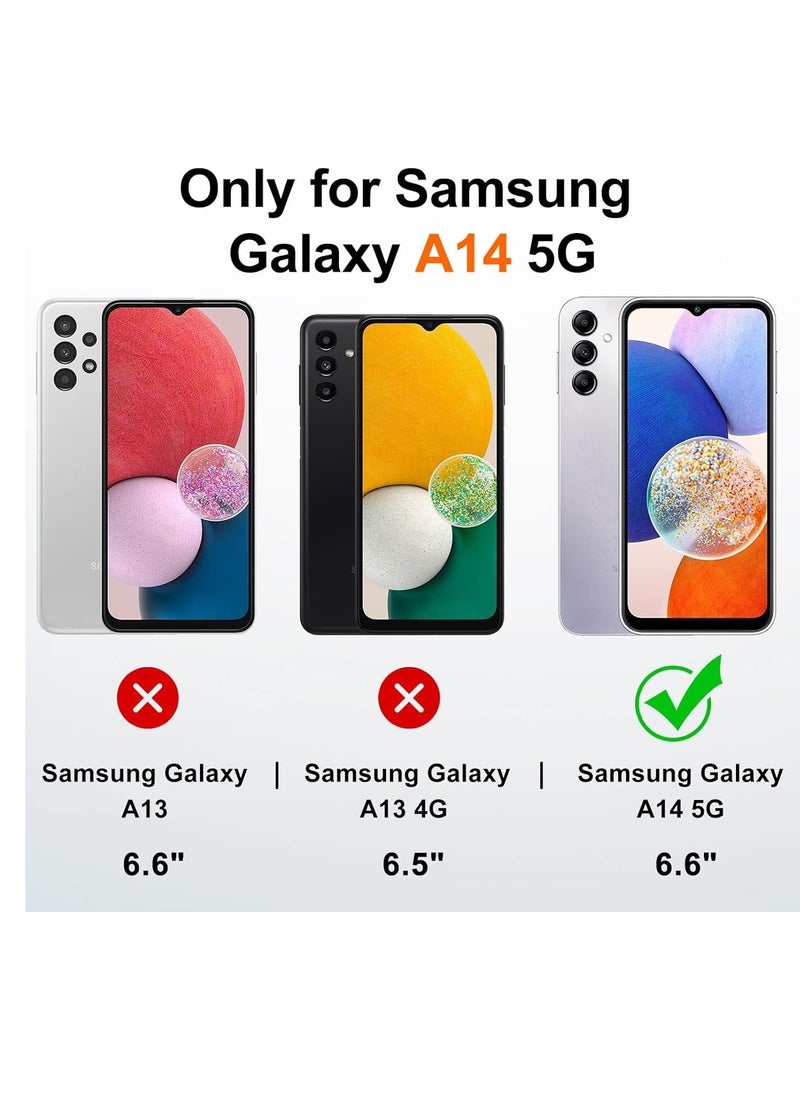 Raxoom Samsung Galaxy A14 Case with 2 Pack Tempered Glass Screen Protector â€“ Shockproof Soft Liquid Silicone Protective Phone Cover Compatible with Galaxy A14 4G/5G (Blue) - Image 2