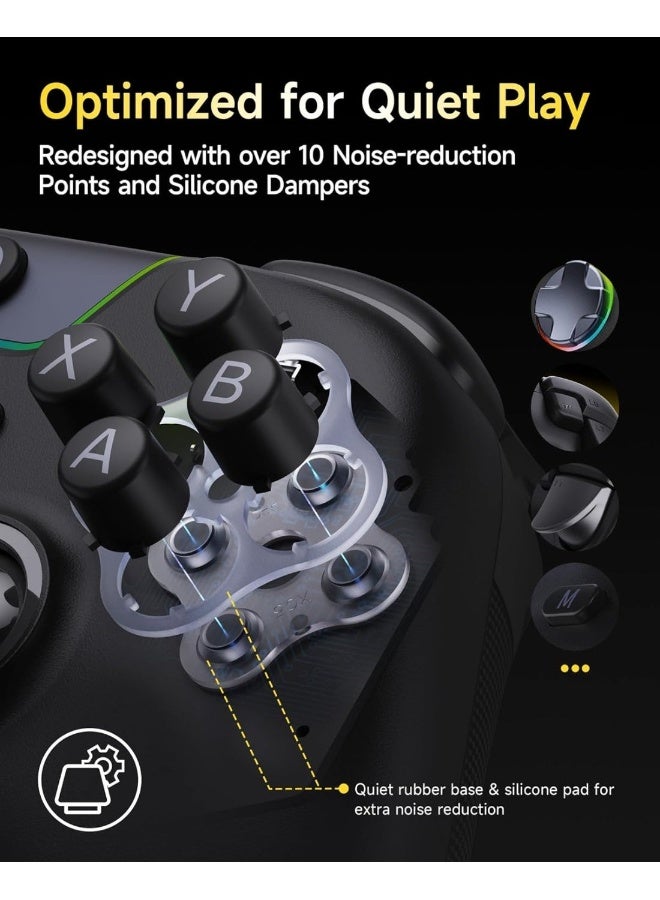 EasySMX X05 Pro Wireless PC Controller – Quiet-Press Buttons, 2-Stage Impulse Triggers, 2 Programmable Buttons, Hall Joysticks, 1000mAh Battery, 1000Hz Polling Gaming Controller for PC/Switch/Android - Image 5