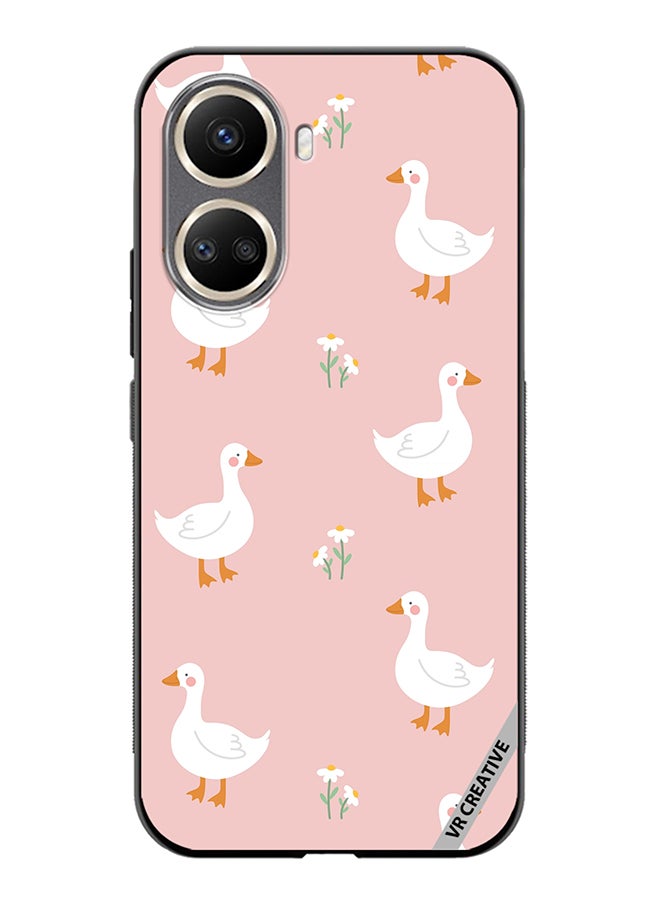 VR CREATIVE Protective Case Cover For Huawei Nova 10 SE Cute White Swan Goose Design Multicolour - Image 1