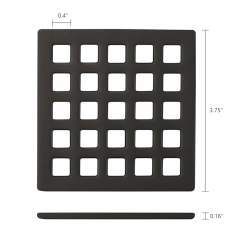 Uni-Green 3-3/4 inch Square Shower Drain Grate - 3.75" Matte Black Shower Floor Drain Cover Replacement - SUS304 Stainless Steel Hair Catcher/Drain Strainer for Bathrooms, Showers - Image 4