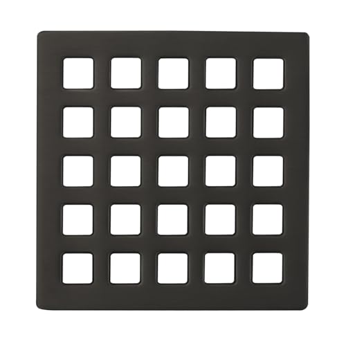 Uni-Green 3-3/4 inch Square Shower Drain Grate - 3.75" Matte Black Shower Floor Drain Cover Replacement - SUS304 Stainless Steel Hair Catcher/Drain Strainer for Bathrooms, Showers - Image 1