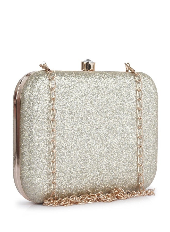 NORVE PU Metal Stylish Elegant Unique Design Crossbody Side Clutch Purse For Women - Image 1