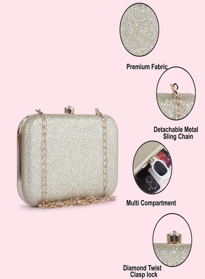 NORVE PU Metal Stylish Elegant Unique Design Crossbody Side Clutch Purse For Women - Image 5