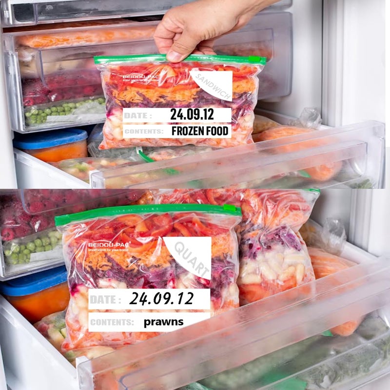 BEIDOU-PAC Combo Slider Storage Bags, 350 Count Resealable Variety Pack with Organizer, Reclosable Clear Plastic Snack, Sandwich, Quart,Gallon Size Bags (Variety Pack) - Image 4