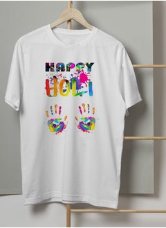 Holi Printed T-shirt Round Neck 100% cotton Women's T-shirt - White Color - pzsku/Z28B26CC96D0C077C63F4Z/45/_/1677054738/c40c4cd4-ac09-40ca-bb6b-a2b335813b54