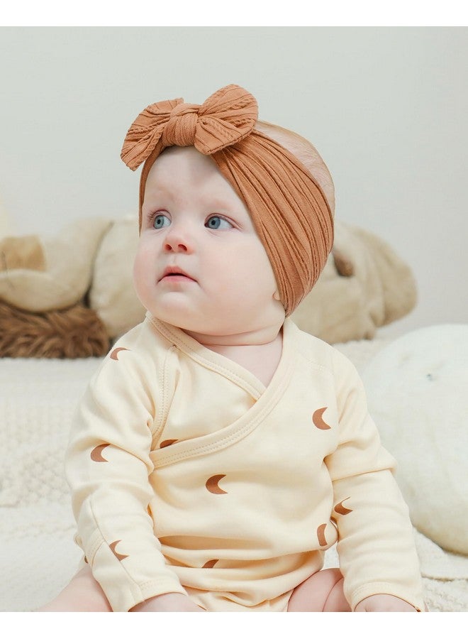 jollybows 6pcs Baby Nylon Headbands Hair Bow Elastics Hairbands Hair Accessories for Baby Girls Newborn Infant Toddlers Kids (Upgrade patterns colors) - Image 4