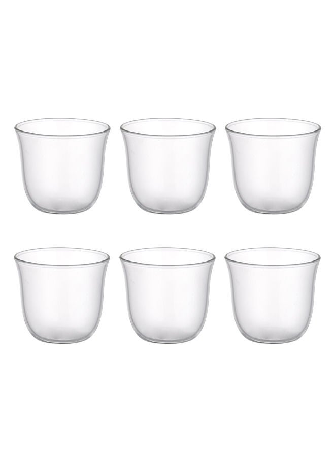 REEM 6-Piece Borosilicate Glass Cup 80Ml Clear - Image 1
