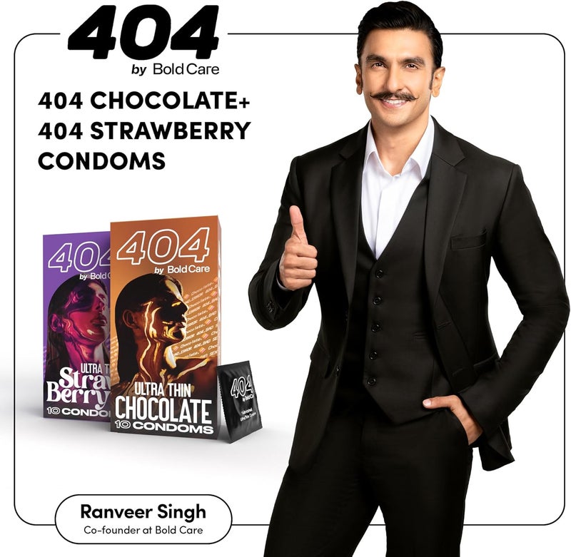 Bold Care 404 Ultra Thin Chocolate & Strawberry Condoms Combo - Image 2
