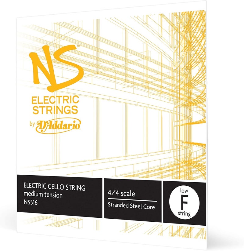 D'Addario وتر منخفض F فردي للكمان الكهربائي NS، مقياس 4/4، توتر متوسط - Image 1