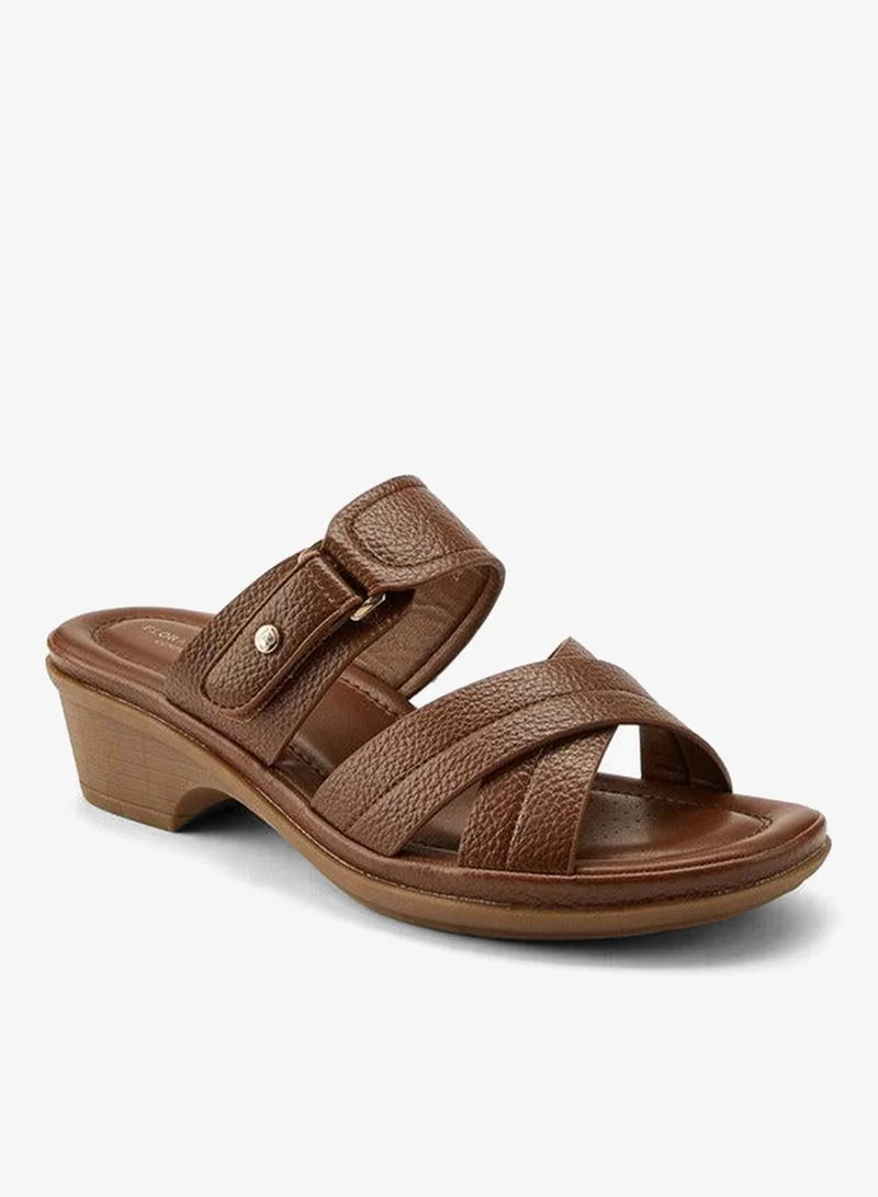 Criss-Cross Textured Slip-On Sandals