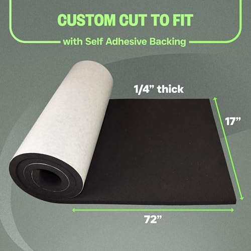 XCEL Foam Roll with Adhesive Backing – Black, 72" x 17" x 1/4" Closed Cell Foam Rubber Water Resistant Padding – Home, Marine, Garage, Auto Insulation Cosplay (72" x 17" x 1/4") - Image 5
