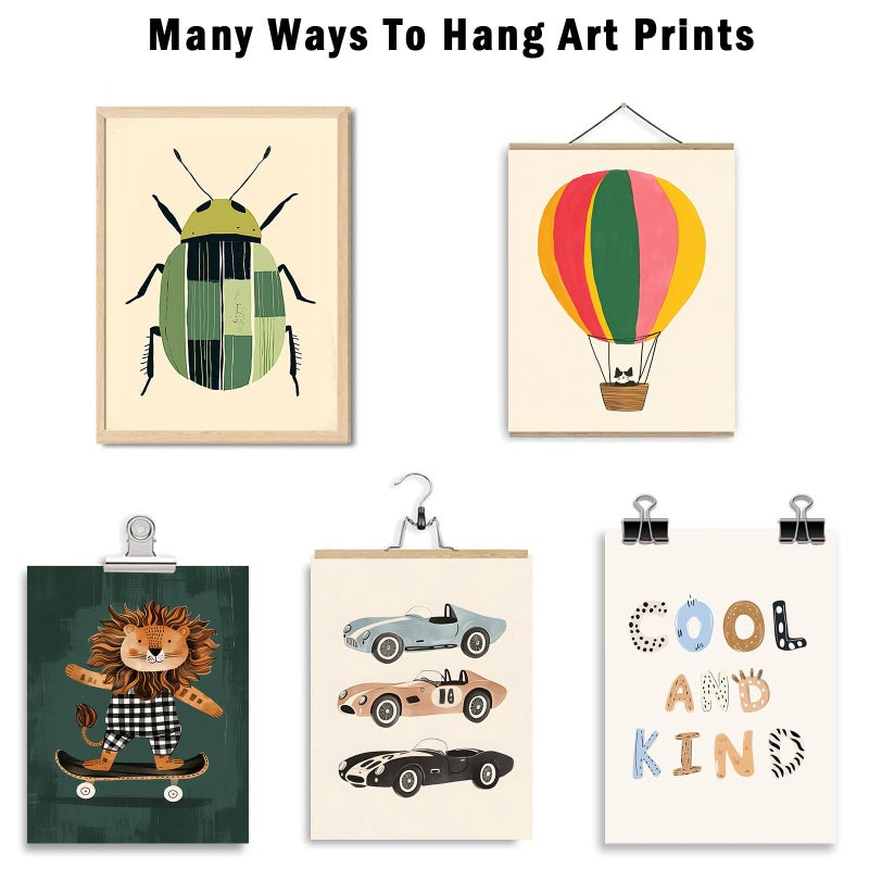 Aroutde 12Pcs Cartoon Animal Canvas Wall Decor Nursery Room Playful Animals Prints Modern Artwork for Kids Room Playroom Decor (Unframed) - Image 4