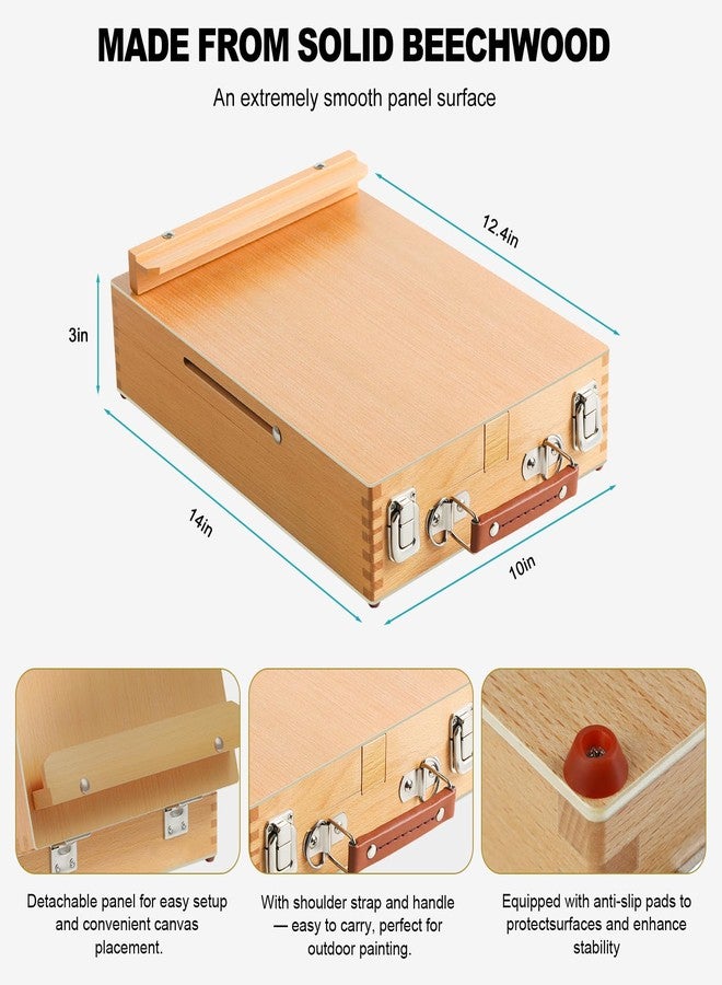 AOTEMOON Beechwood Tabletop Easel for Painting, Portable Adjustable Sketchbox Art Easel Stand with Detachable Strap for Beginners and Art Lovers - Image 4
