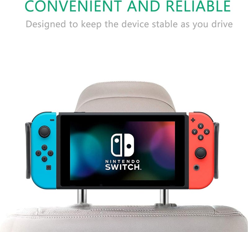 جيكريا حامل رأس السيارة من ، حامل رأس قابل لتعديل الزاوية متوافق مع Nintendo Switch/Switch OLED/Switch Lite، حامل عالمي لإكسسوارات الألعاب لمقعد السيارة ��لخلفي - Image 4