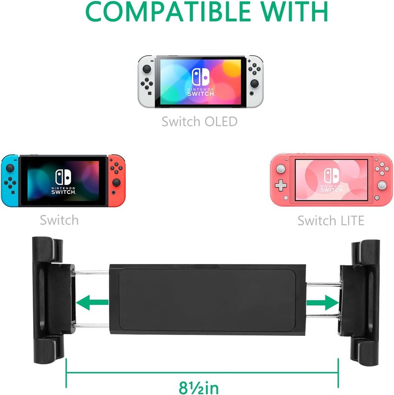 جيكريا حامل رأس السيارة من ، حامل رأس قابل لتعديل الزاوية متوافق مع Nintendo Switch/Switch OLED/Switch Lite، حامل عالمي لإكسسوارات الألعاب لمقعد السيارة ��لخلفي - Image 3