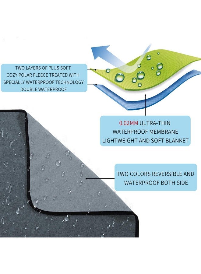 Softan Waterproof 100% Leak Proof Blanket for Baby Adults Pets Dogs Cats, Pee Proof, 3 Layer Protector for Bed, Sofa Couch and Other Furniture, 70"x90", Charcoal | Light Grey, Reversible Lightweight - Image 2
