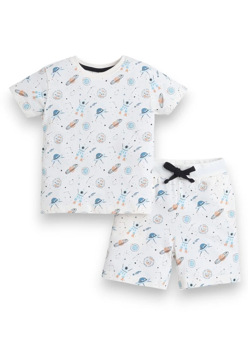 victor and jane Victor and Jane - All-Over Printed T-shirt and Shorts Pyjama Set