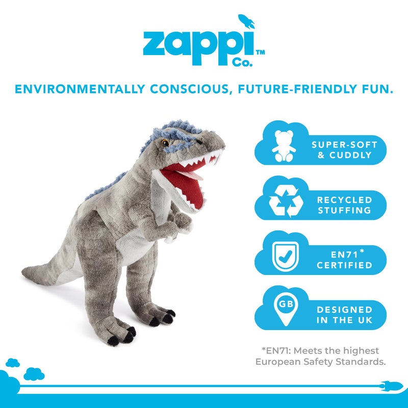 Zappi Co Plush Children's Stuffed Soft Cuddly Plush Toy-Part of Safari Animals Collection, Perfect for Kids (31cm Depth)(T-Rex Dinosaur) - Image 2