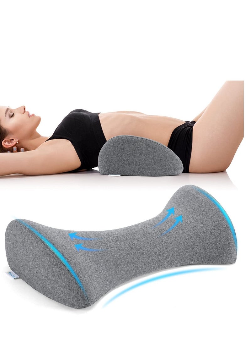 MIXDE Lumbar Support Pillow for Sleeping, Heated Lower Back Support Pillowcfor Lower Back Pain Relief, Memory Foam Back Waist Cushion for Bed and Chair - Image 1