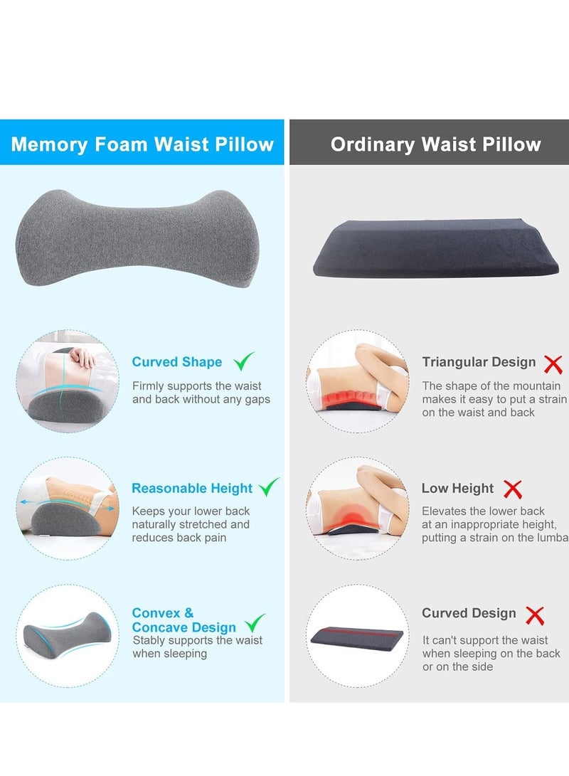 MIXDE Lumbar Support Pillow for Sleeping, Heated Lower Back Support Pillowcfor Lower Back Pain Relief, Memory Foam Back Waist Cushion for Bed and Chair - Image 4