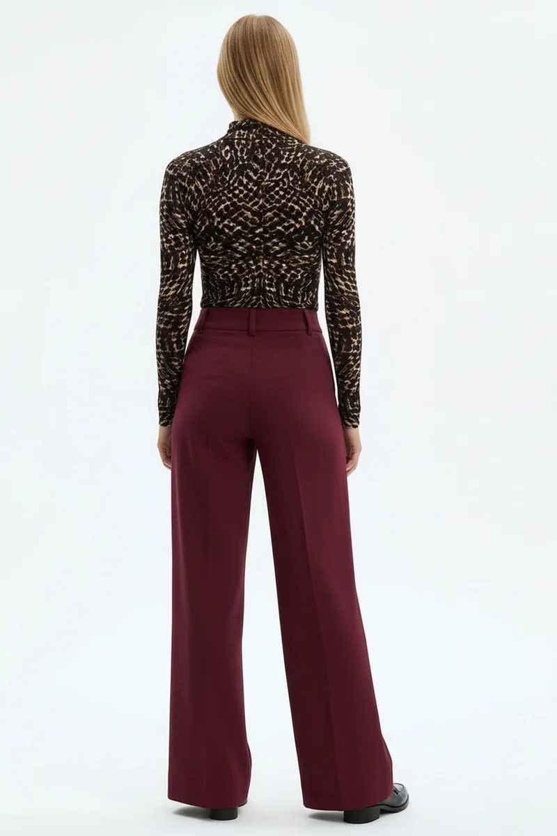 Exquise Wide Leg High Waist Pocketed Woven Trousers