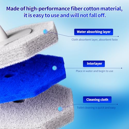 MNWHUC Disposable Toilet Bowl Brush with 36 Toilet Wand Refills Pads Replacement Heads, Toilet Cleaning Stick,Toilet Bowl Cleaner Wands Holder and Set, Toilet Cleaning System Starter Kit - Image 4