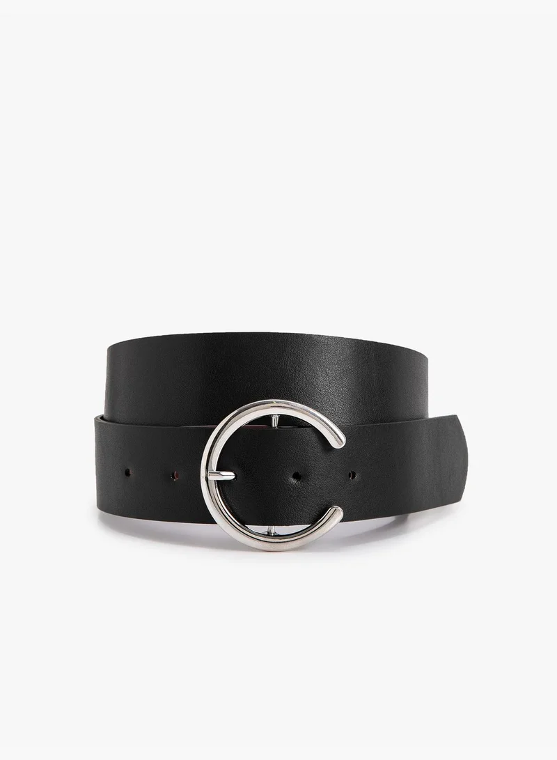 KOTON Faux Leather Metal Buckle Detail Belt