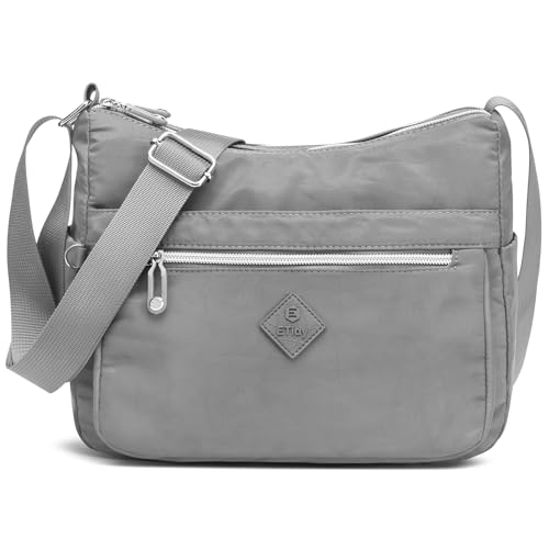 ETidy Large Crossbody Bag For Women Waterproof Lightweight Casual Shoulder Handbag Purse(Grey - Image 1