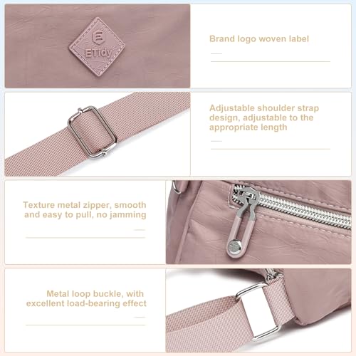 ETidy Large Crossbody Bag For Women Waterproof Lightweight Casual Shoulder Handbag Purse(Grey - Image 3