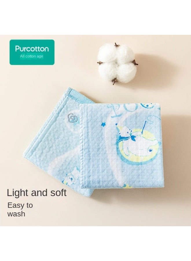 purcotton Cotton】children's Gauze Loop Handkerchief, Soft And Skin-friendly Drool Bib, Baby Face Wash Cloth - Image 3