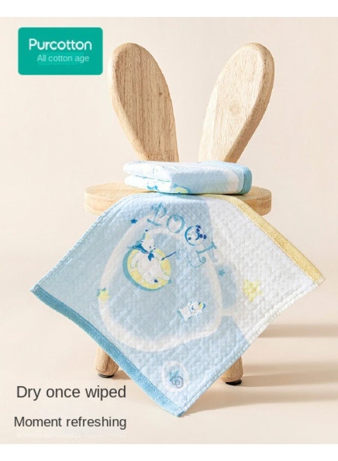 purcotton Cotton】children's Gauze Loop Handkerchief, Soft And Skin-friendly Drool Bib, Baby Face Wash Cloth - Image 1