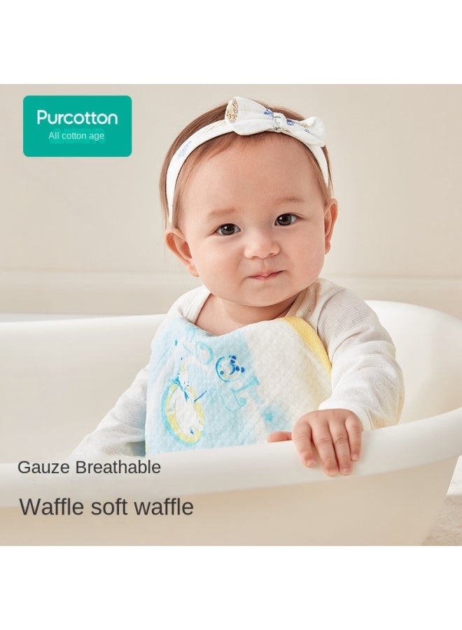 purcotton Cotton】children's Gauze Loop Handkerchief, Soft And Skin-friendly Drool Bib, Baby Face Wash Cloth - Image 2