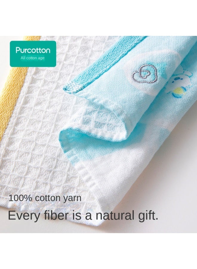 purcotton Cotton】children's Gauze Loop Handkerchief, Soft And Skin-friendly Drool Bib, Baby Face Wash Cloth - Image 4