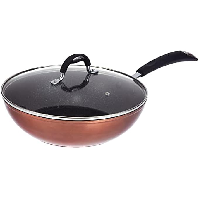 بيرجنر مقلاة ووك باندورا مع غطاء ٢٨×٧٢ سم قاعدة حثية قاعدة من الألومنيوم المطروق Bg6249Cp متعدد الألوان - Image 1