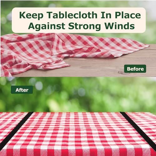 ECOHomes Table Cloth Holders for Outdoors & Picnic Table Bungees Straps (12 PCs Multicolor) - Outdoor Tablecloth Band Clips Hold Down Tableclothe Cover | Extra Strong Camping Rubber Bands Cord - Image 2