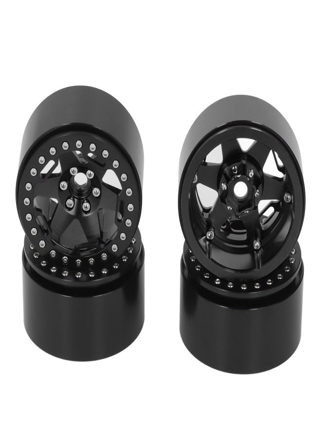 4Pcs 2.2 Inch Wheel Hubs Aluminum Alloy Wheel Hubs for 1/10 Remote Control RC Rock Crawler Car Black - Image 2
