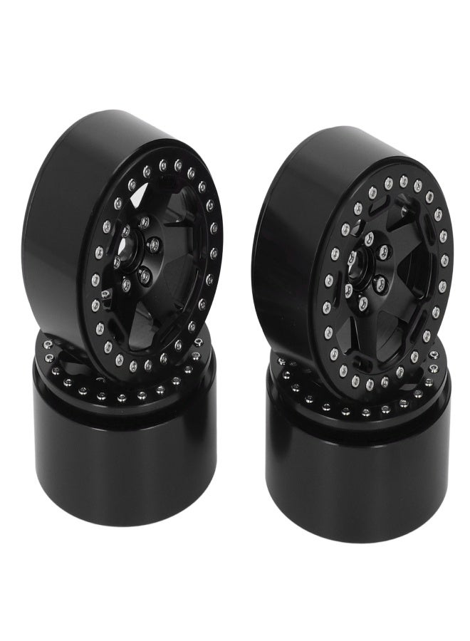 4Pcs 2.2 Inch Wheel Hubs Aluminum Alloy Wheel Hubs for 1/10 Remote Control RC Rock Crawler Car Black - Image 1