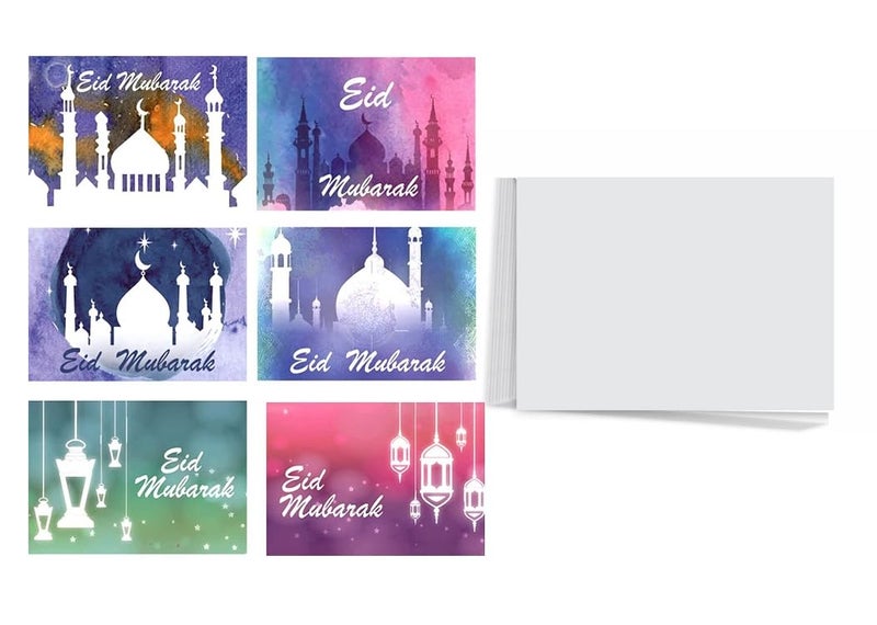 Generic Greeting Card Envelope Pack - 6pcs Ramadan Eid Mubarak Money Envelopes With Cards for Kids