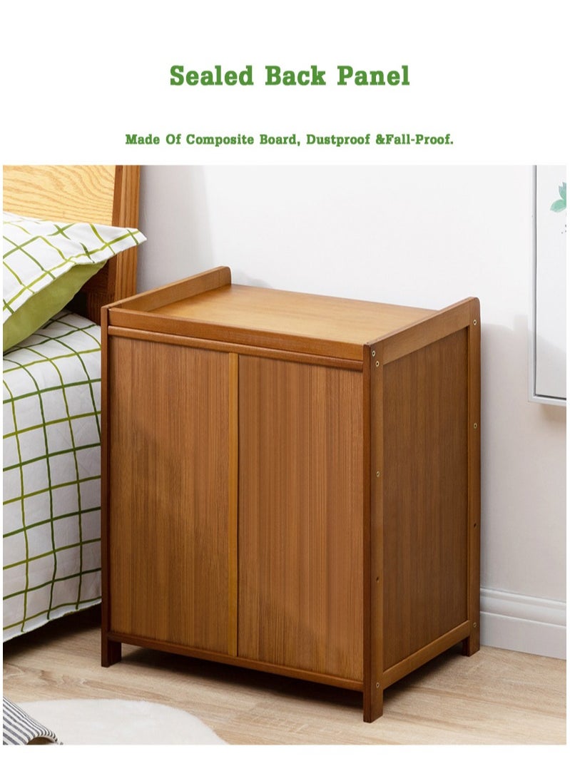 Hihonor - Nightstand with Drawer Boho Modern End Table, 20" Bamboo Sofa Side Table Bedside Table for Small Space, Accent Side Table Chest of Drawers for Bedroom Living Room - Image 1