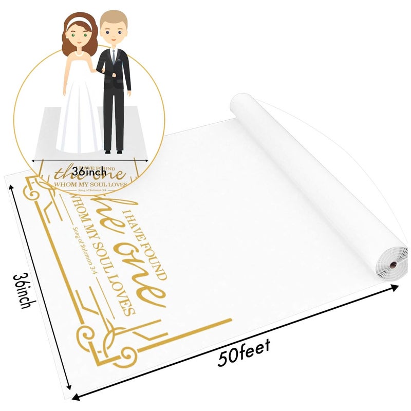FrenzyBird Thickened Aisle Runner for Wedding CeremonyFeet White Aisle Runner Walkway for Indoor Outdoor Wedding Church Decorations ï¼ŒHalloween Parties can Also use a Carpetï¼Œ50g(Gold, 3x50Feet) - Image 4