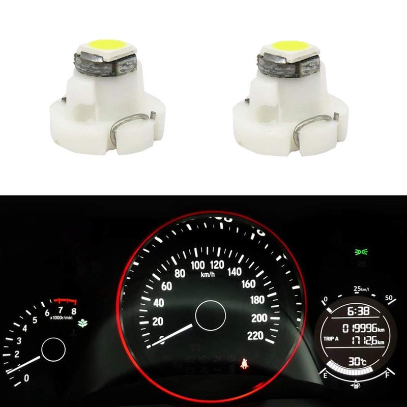 WLJH 10x White T47T5 Neo Wedge 3030SMD Chip 12mm Base Led Car Instrument Cluster Dashboard Gauge Bulb HVAC AC Heater Climate Control Lamps Switch Indication Interior Light Replacement - Image 2